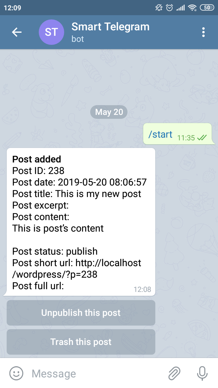 Smart Telegram for wordpress and WooCommerce